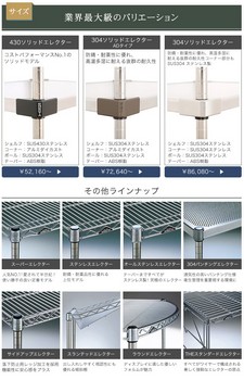 304ソリッドエレクターシェルフ ADタイプ エレクター ERECTA 幅121.3x