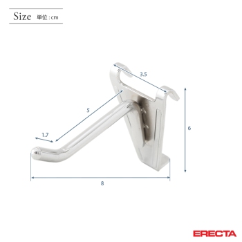 エレクター ERECTA ストレートフック メッシュパネル用 長さ5cm MH50