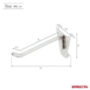 エレクター ERECTA ストレートフック メッシュパネル用 長さ8cm MH80